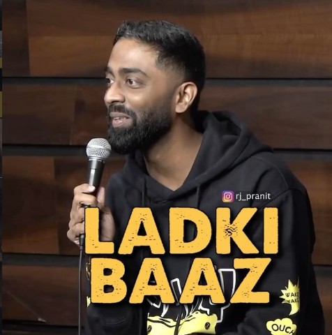 Pranit More performing the comedy show 'Ladki Baaz'