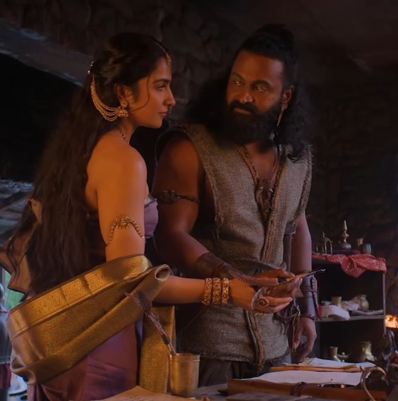 Rukmini Vasanth in a scene of the movie 'Kantara: Chapter 1'