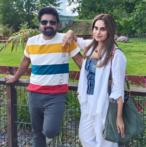 Shrutika Arjun with her husband Arjun