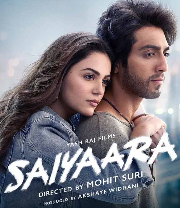 Ahaan Panday and Aneet Padda on the poster of the film "Saiyaara"