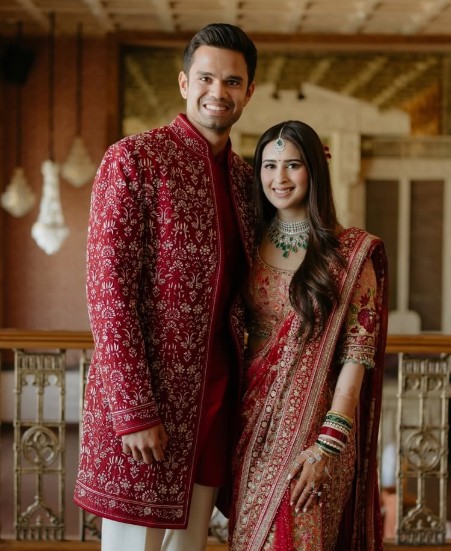 Arjun Tendulkar with his wife Saaniya Chandok