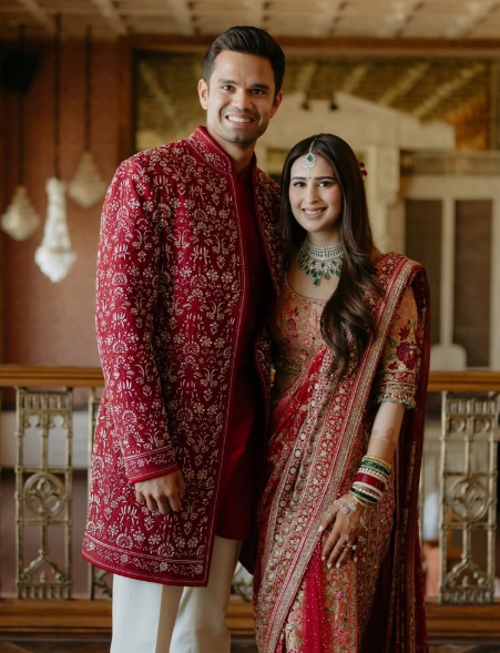 Arjun Tendulkar with his wife Saaniya Chandok