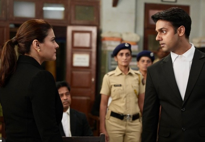 Gaurav Pandey with Kajol in a scene from the web series 'The Trial'