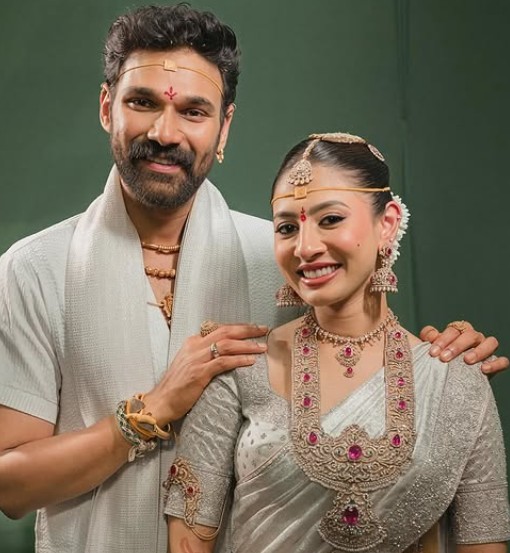 Kavya Reddy and Bellamkonda Sai Sreenivas's wedding photo
