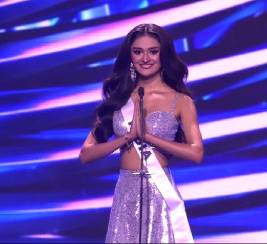 Manika Vishwakarma during the Miss Universe 2025 pageant