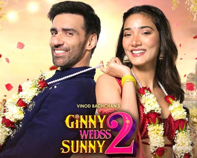 Medha Shankr and Avinash Tiwary on the poster of the film 'Ginny Weds Sunny 2' 