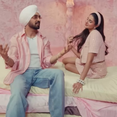 Chandni Bainz with Diljeet Dosanjh in an Instagram Video