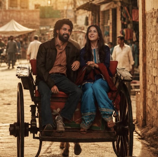 Jayy Randhawa with Shehnaz Gill in a scene of the punjabi film 'Ishqnama'