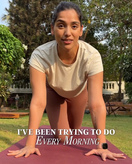 Samiksha Shetty sharing Yoga Tips on Instagram