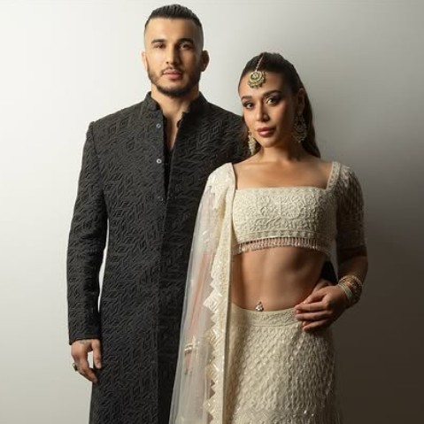 Abdul Azim Badakhshi with her Fiance Krishna Shroff