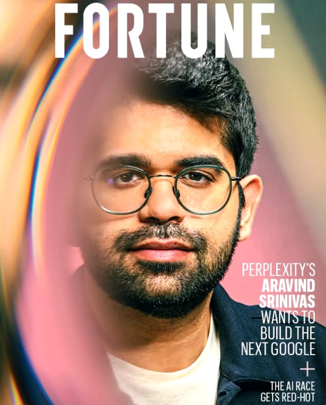 Aravind Srinivas featured on the cover of Fortune Magazine