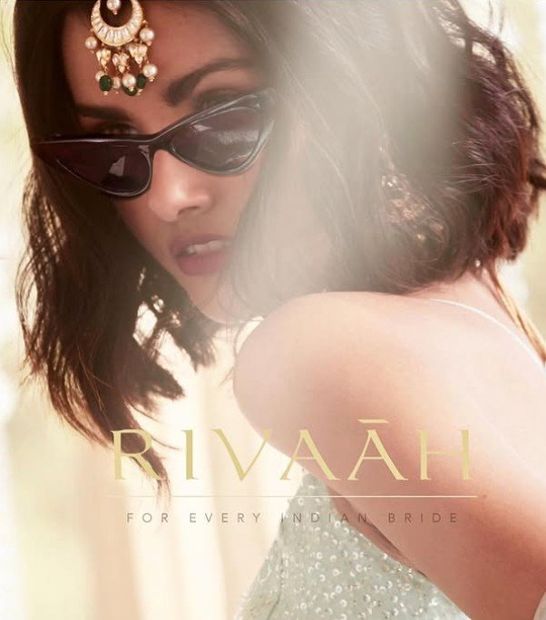 Ayesha Kanga as a model in a print advertisement