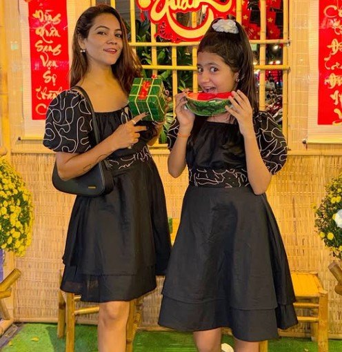 Princy Prajapati with her mother Ankita Prajapati