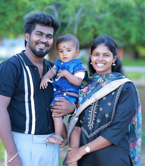 Rajpriyan with his wife Sakthipriyan and daughter