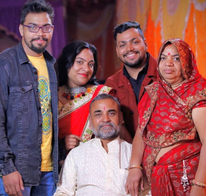 Santy Sharma with his family