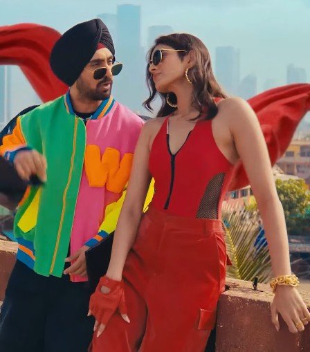 Sakshi Vaidya with Diljeet Dosanjh in the music video 'Chill Mardi'