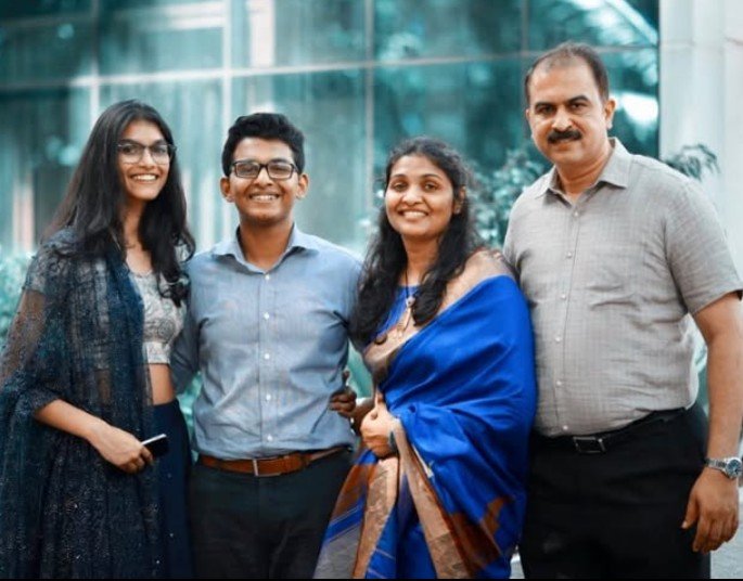 Ravleen Varghese with her family